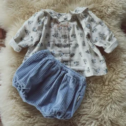 Poudre Organic Bloomers & Shorts | BLOOMER VERVEINE VELOURS CÔTELÉ Blue Fog BlueFog