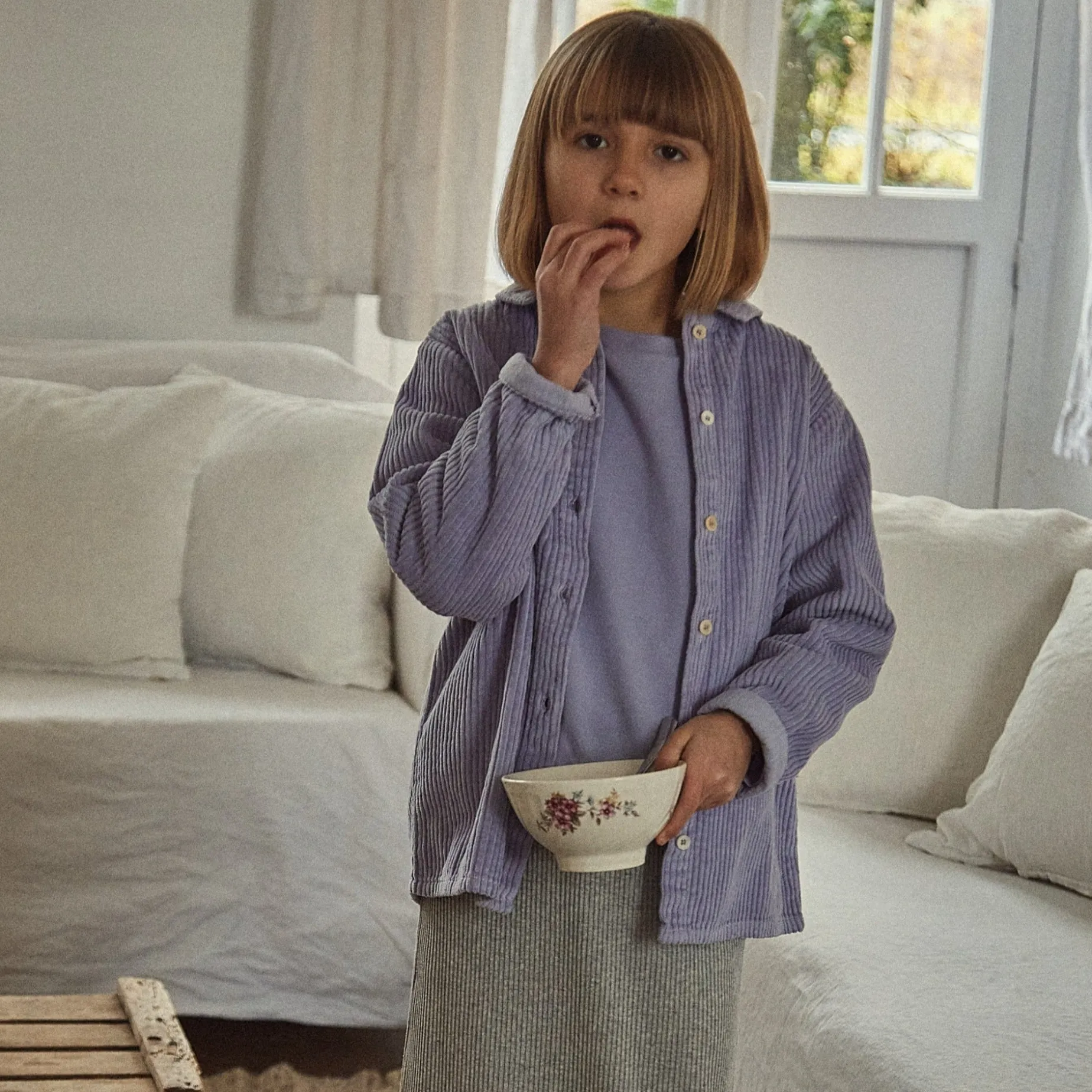 Poudre Organic Blouses & Chemises | Blouses & Chemises | BLOUSE BELLADONE VELOURS CÔTELÉ Lavender Aura LavenderAura