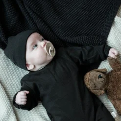 Poudre Organic Béguins, Bonnets Et Chapeaux | BONNET NAISSANCE LITCHI Pirate Black PirateBlack