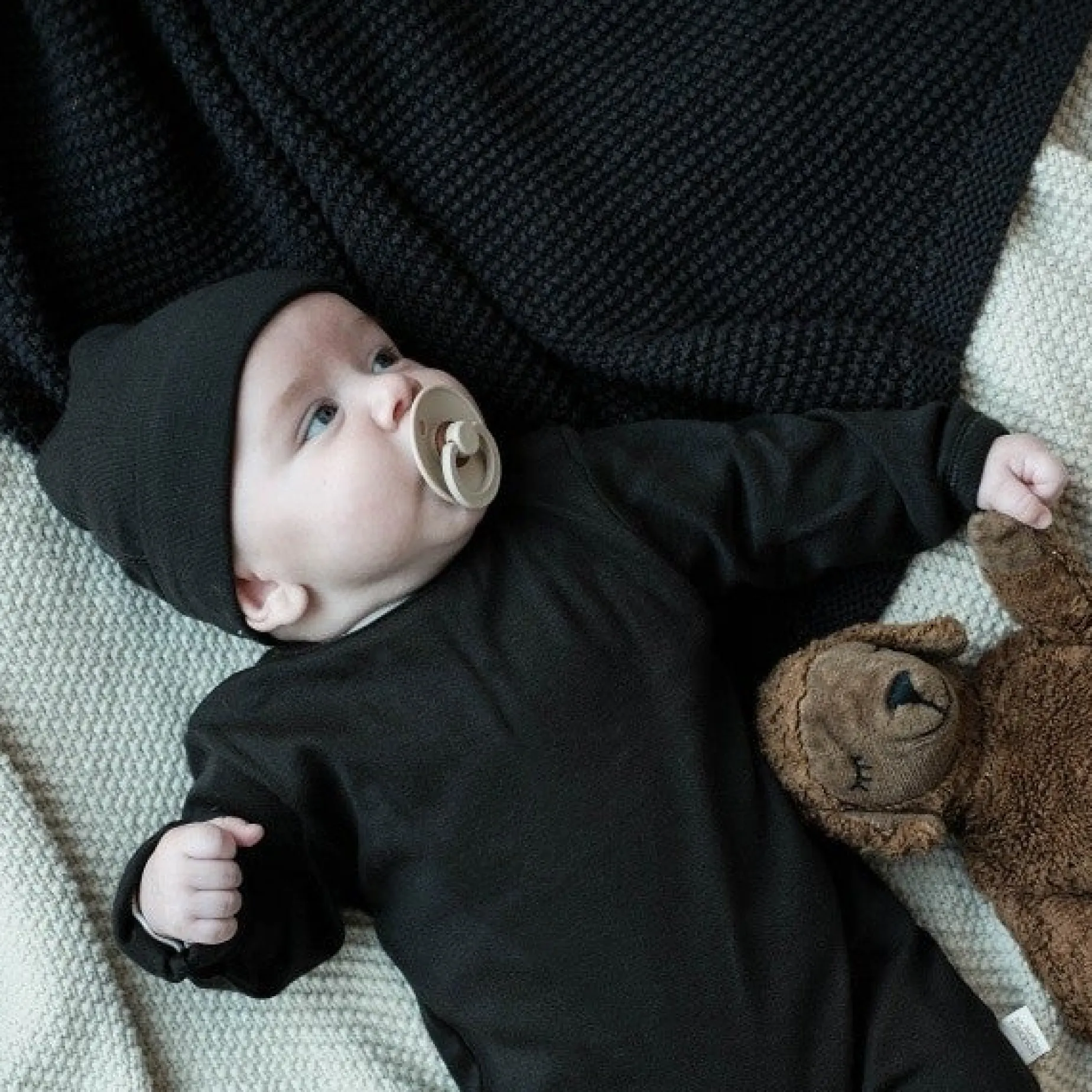 Poudre Organic Béguins, Bonnets Et Chapeaux | BONNET NAISSANCE LITCHI Pirate Black PirateBlack