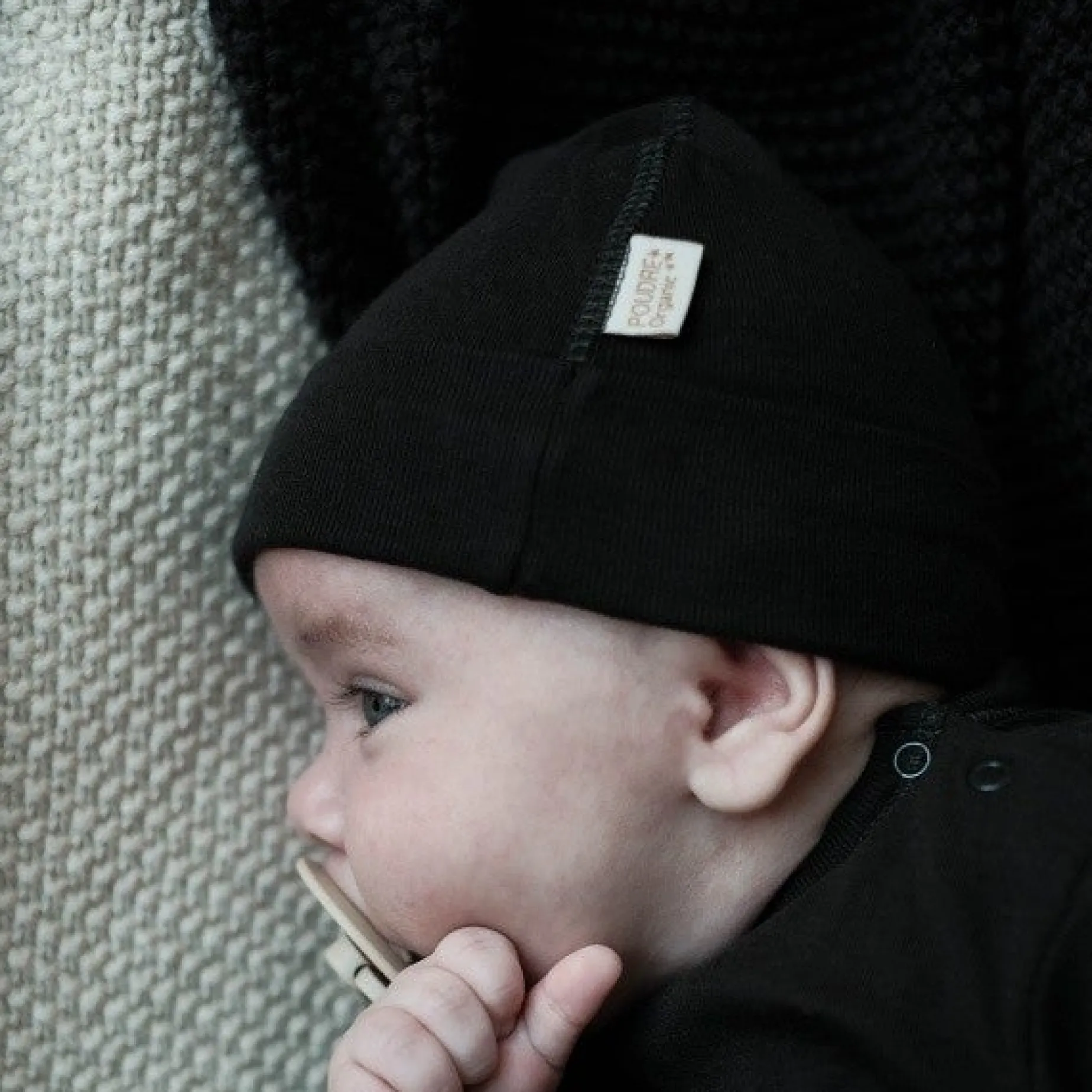 Poudre Organic Béguins, Bonnets Et Chapeaux | BONNET NAISSANCE LITCHI Pirate Black PirateBlack
