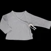 Poudre Organic Cardigans | CACHE COEUR CROCUS CÔTELÉ Gris Clair Chiné GrisClairChiné