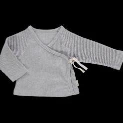 Poudre Organic Cardigans | CACHE COEUR CROCUS CÔTELÉ Gris Clair Chiné GrisClairChiné