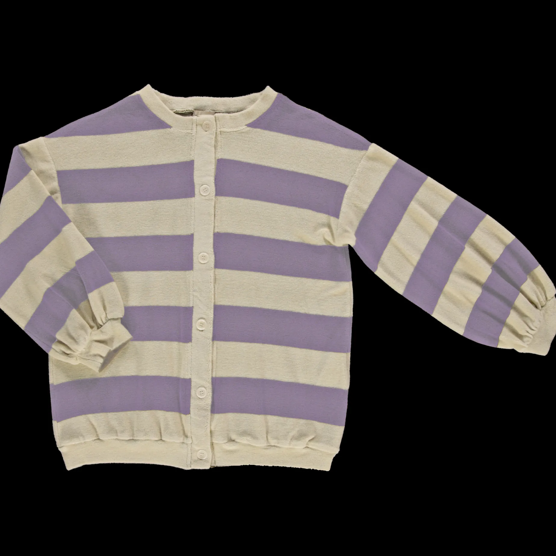Poudre Organic Cardigans | CARDIGAN BRUNELLE ÉPONGE ADULTE Rayures Lavender RayuresLavender
