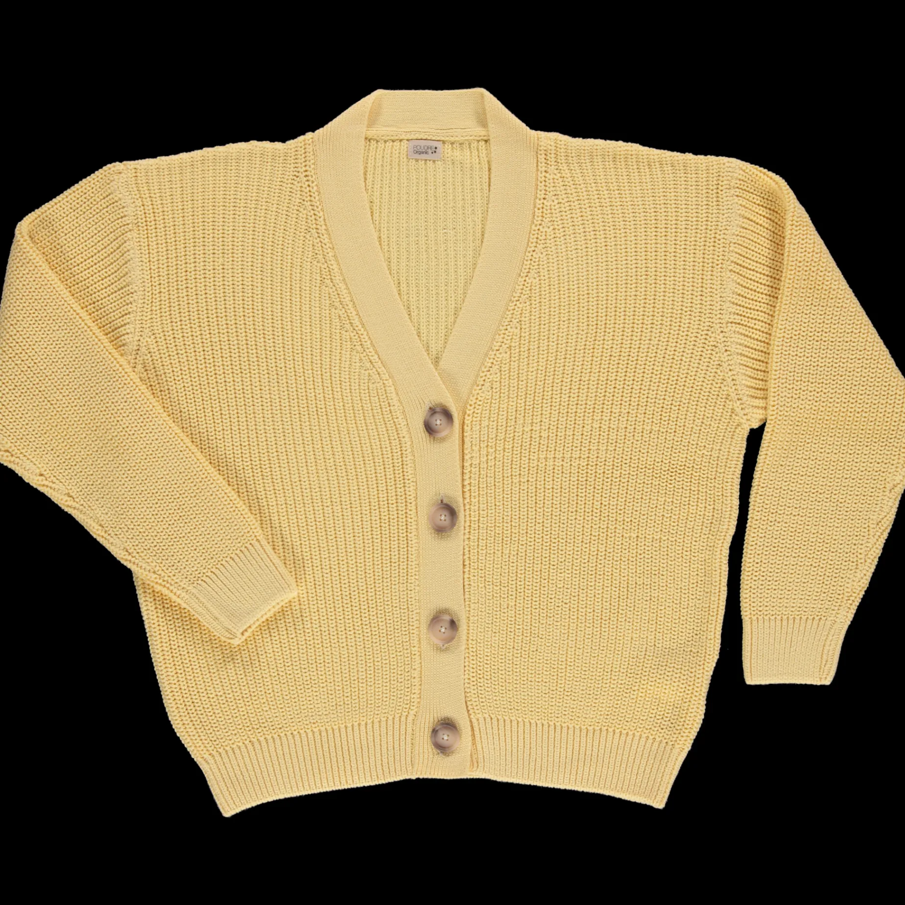 Poudre Organic Cardigans | CARDIGAN MATÉ ADULTE Jaune Pastel JaunePastel