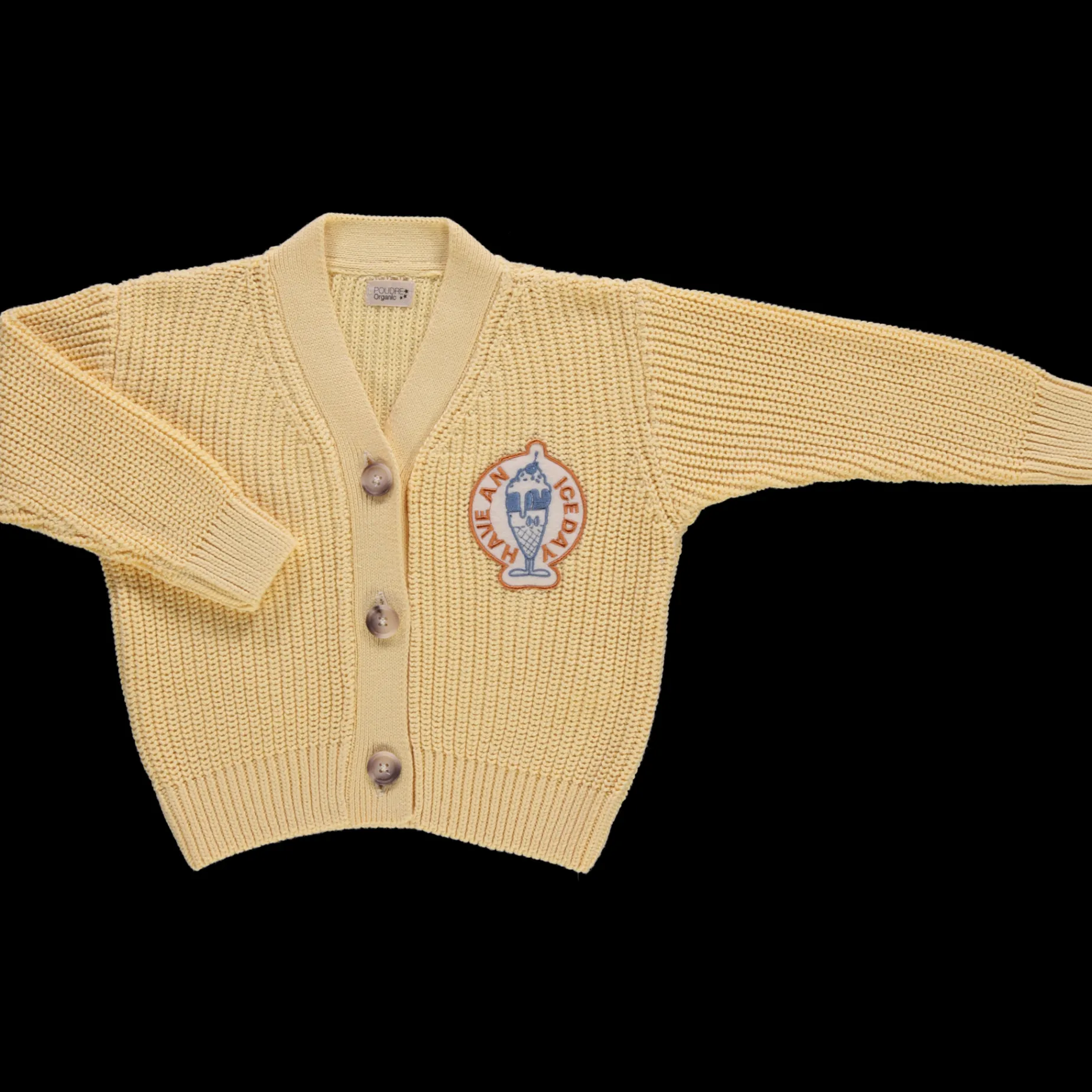Poudre Organic Cardigans | Cardigans | CARDIGAN MATÉ ICE-CREAM Jaune Pastel Ice-creamJaunePastel