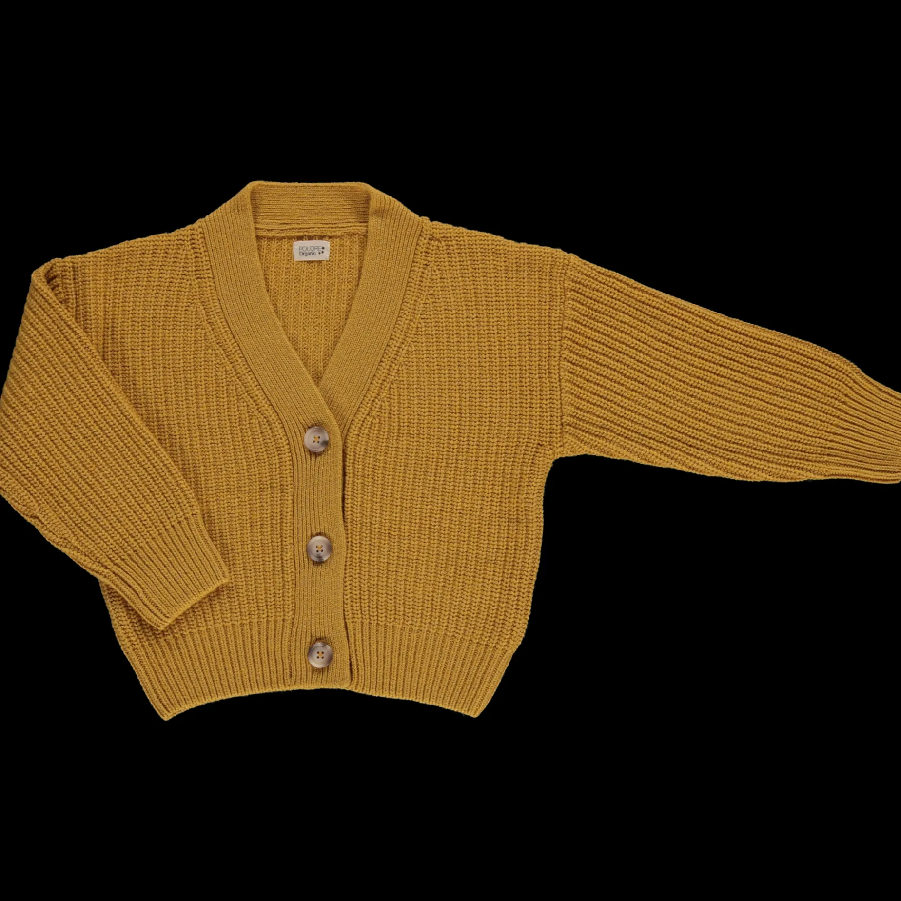 Poudre Organic Cardigans | Cardigans | CARDIGAN MATÉ LAINE Moutarde