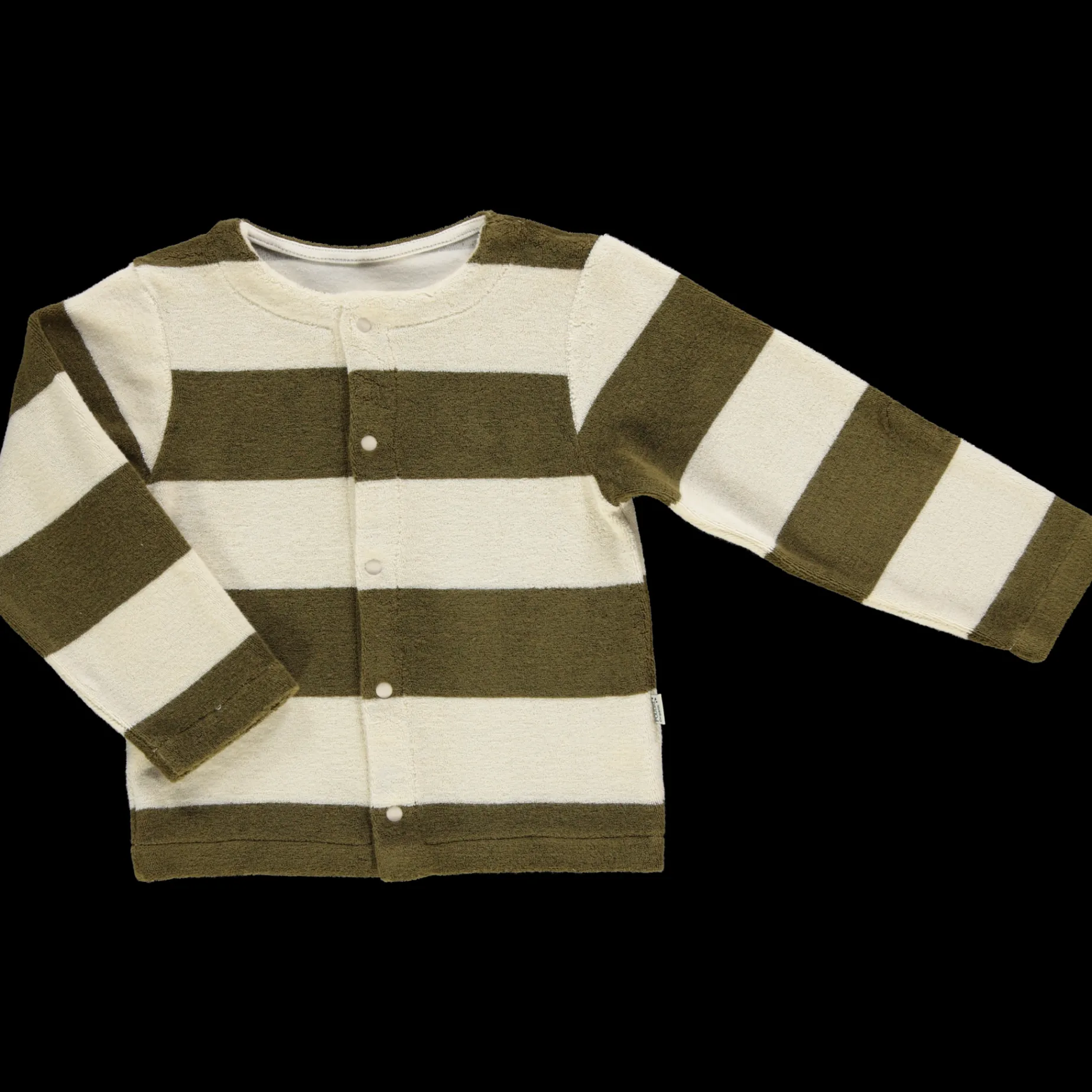Poudre Organic Cardigans | Cardigans | CARDIGAN MELISSE ÉPONGE Rayures Fir Green RayuresFirGreen