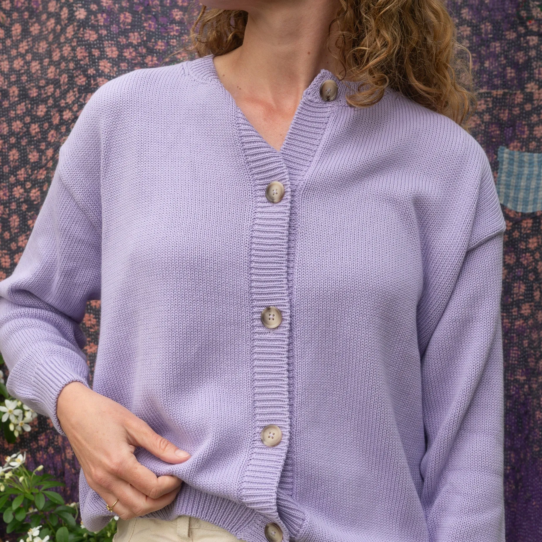 Poudre Organic Cardigans | CARDIGAN PÉTALE ADULTE Lavender