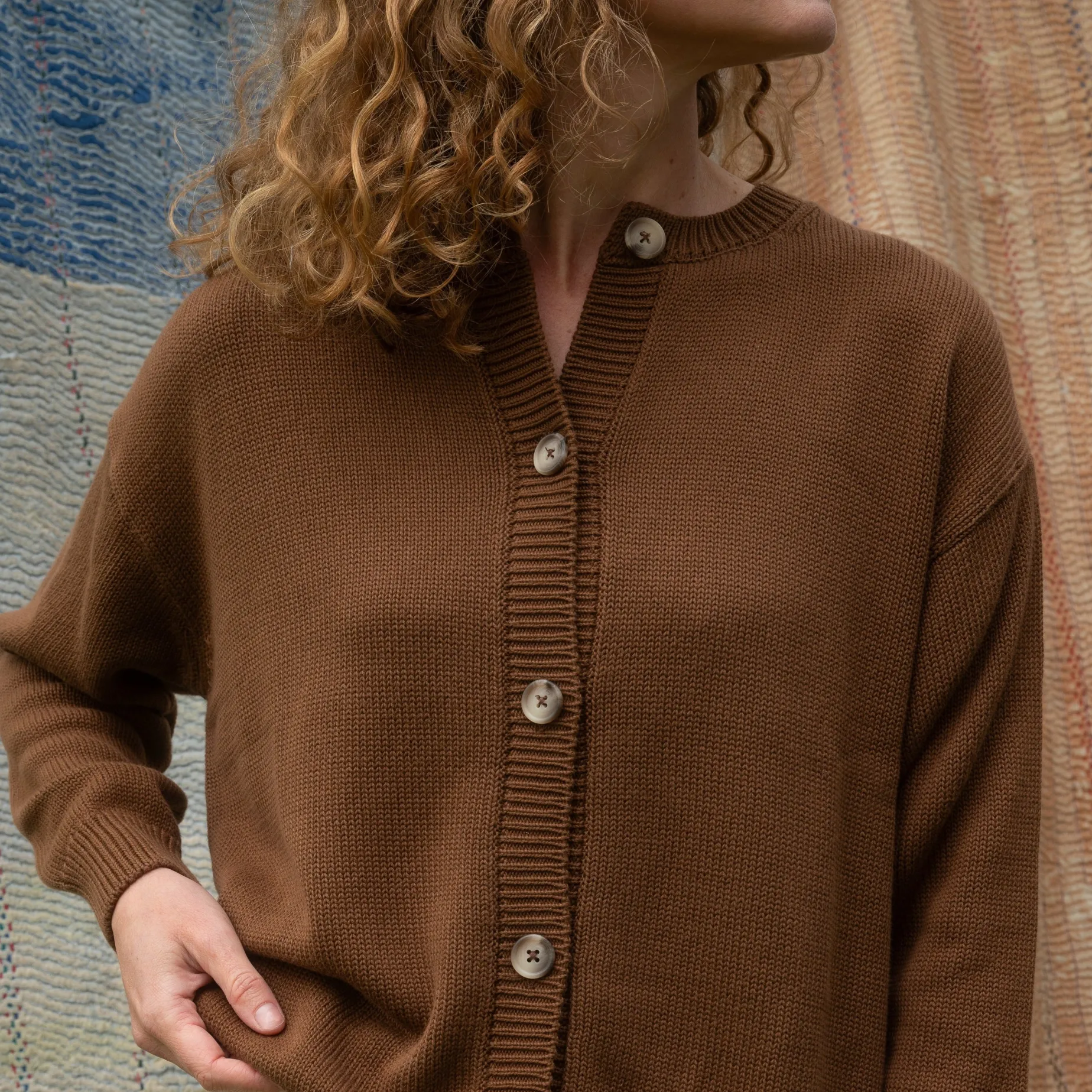 Poudre Organic Cardigans | CARDIGAN PÉTALE ADULTE Noisette