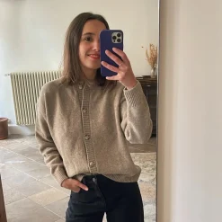 Poudre Organic Cardigans | CARDIGAN PÉTALE LAINE ADULTE Dark Sand DarkSand