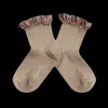 Poudre Organic Chaussettes & Collants | Chaussettes & Collants | CHAUSSETTES CHARLOTTE À DENTELLES LIBERTY Petite Taupe PetiteTaupe