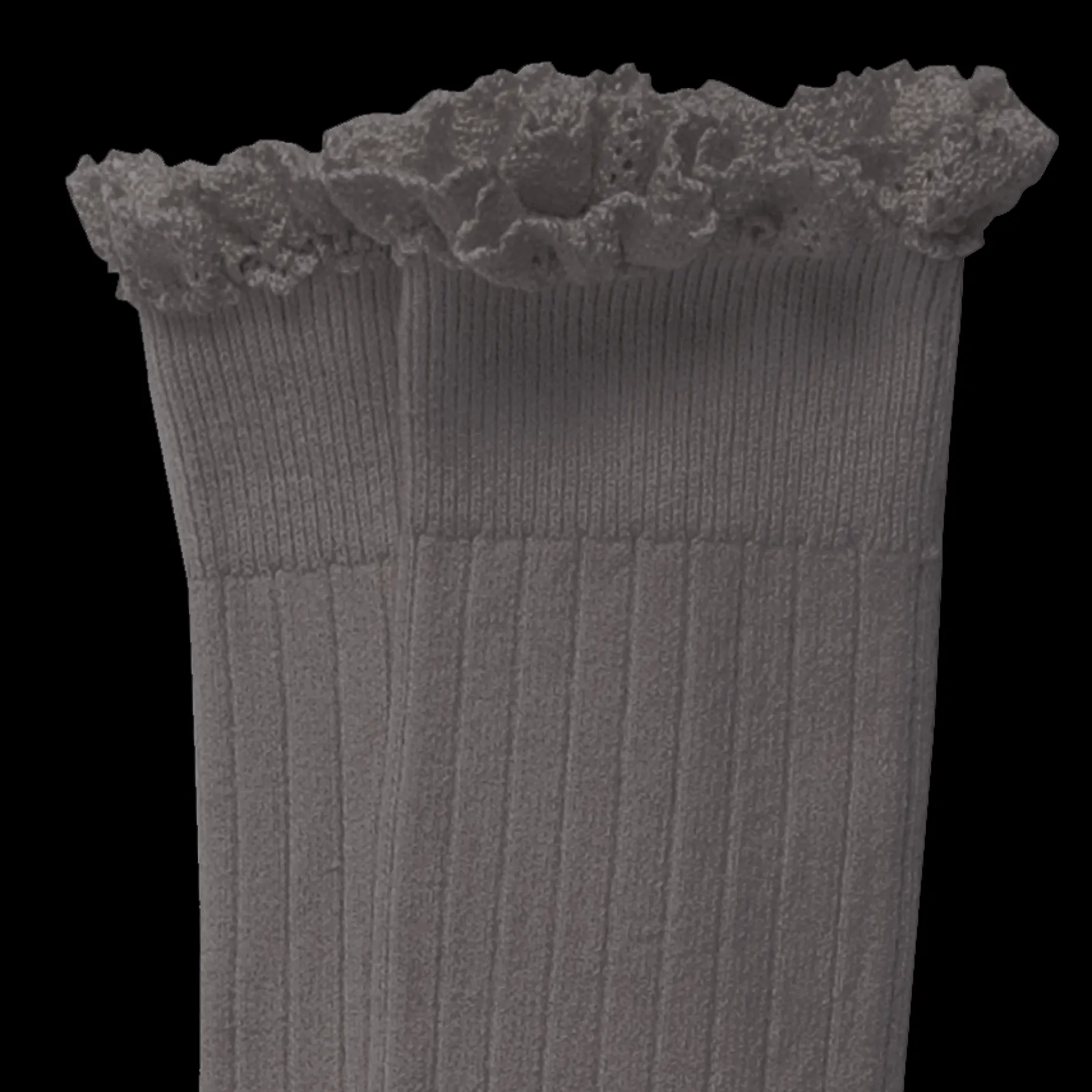 Poudre Organic Chaussettes & Collants | Chaussettes & Collants | CHAUSSETTES JOSEPHINE À DENTELLES Gris Galet GrisGalet