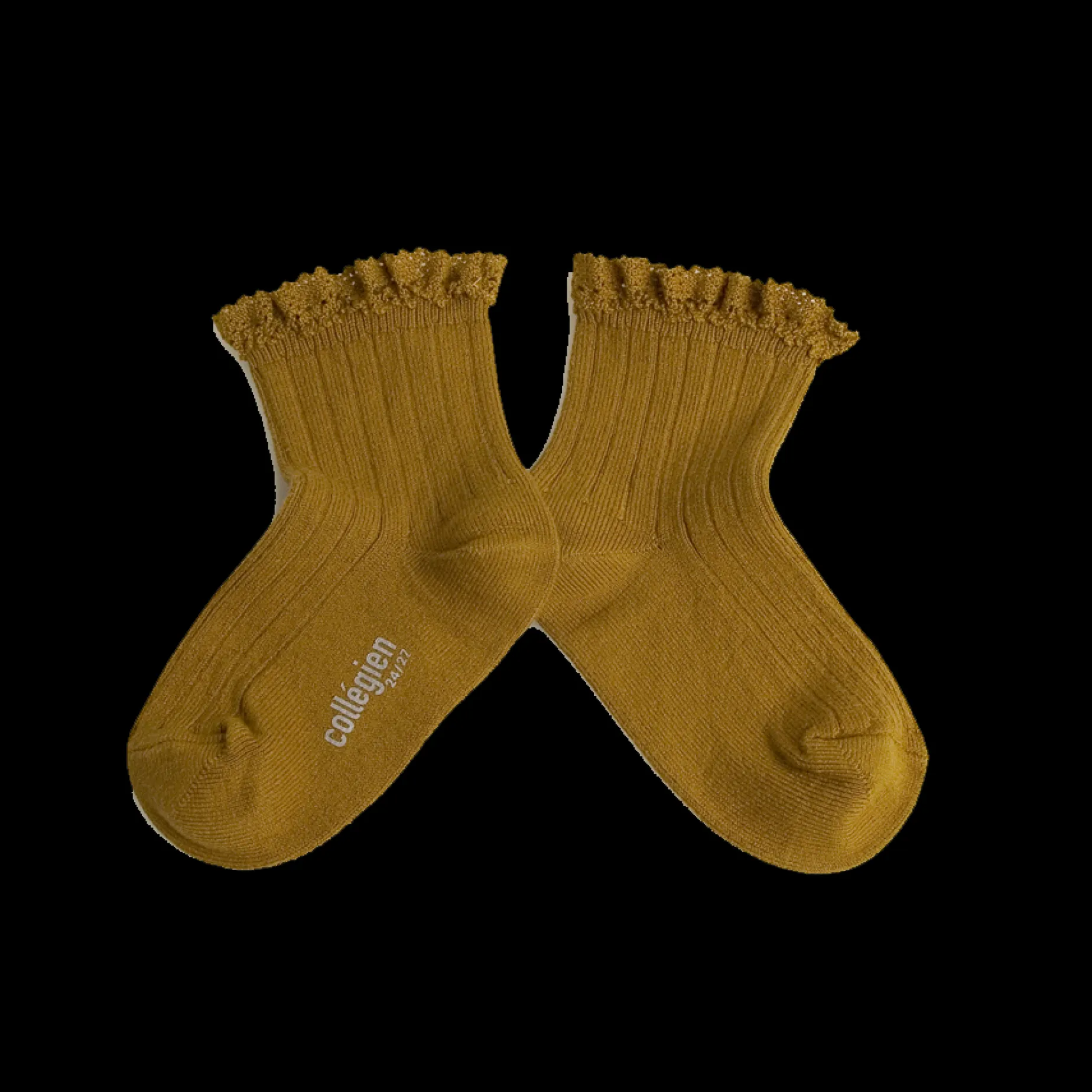 Poudre Organic Chaussettes & Collants | Chaussettes & Collants | CHAUSSETTES LILI À DENTELLES Moutarde