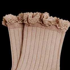 Poudre Organic Chaussettes & Collants | Chaussettes & Collants | CHAUSSETTES LILI À DENTELLES Vieux Rose VieuxRose