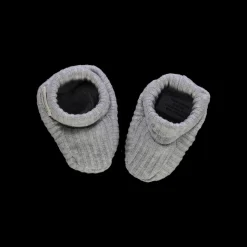 Poudre Organic Chaussons | CHAUSSONS WAKAME CÔTELÉ Gris Clair Chiné GrisClairChiné
