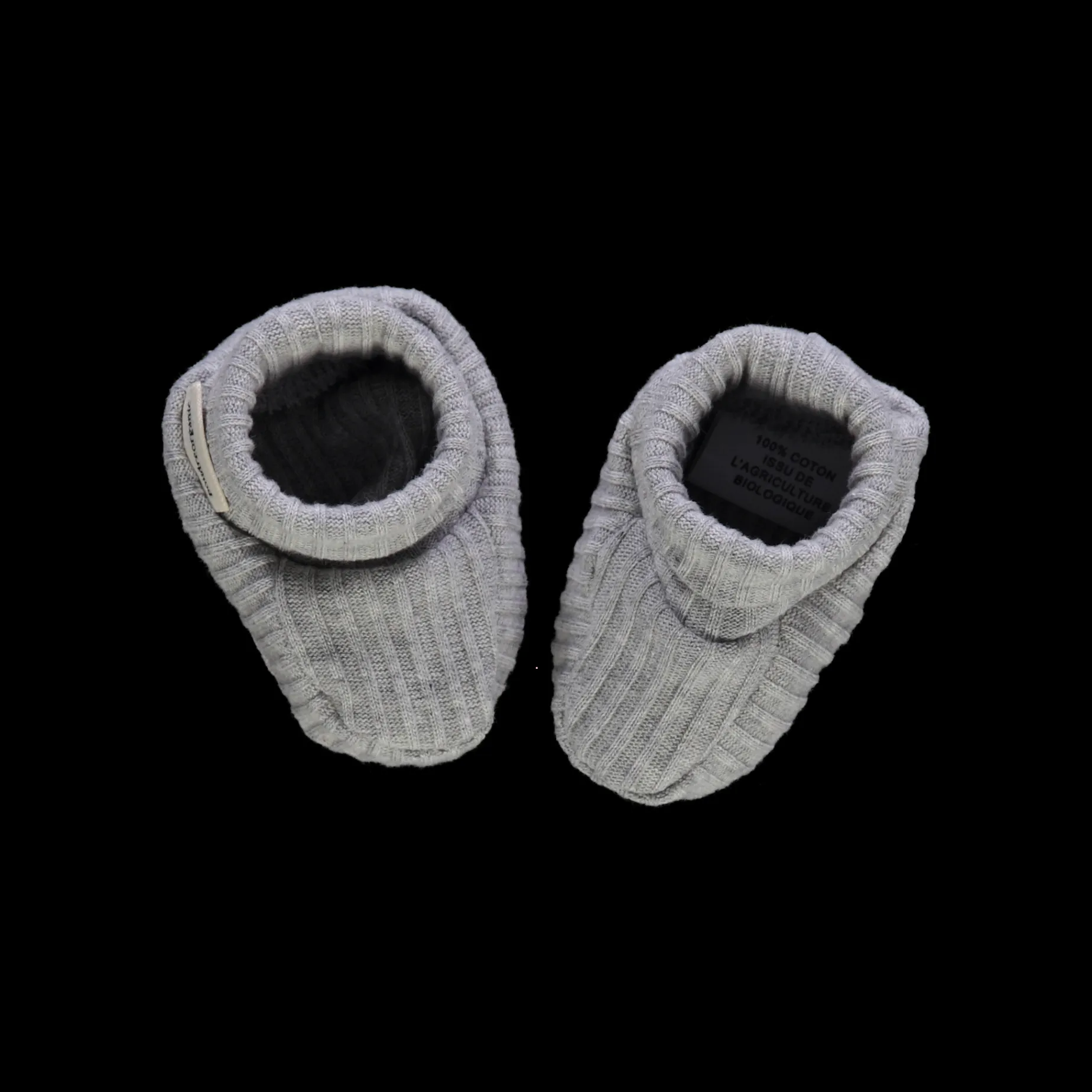 Poudre Organic Chaussons | CHAUSSONS WAKAME CÔTELÉ Gris Clair Chiné GrisClairChiné