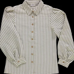 Poudre Organic Blouses & Chemises | Duos Kids/adultes | CHEMISE AULNE Rayures Green Moss RayuresGreenMoss