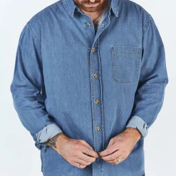 Poudre Organic Chemises & Surchemises | CHEMISE CAMISA Denim Blue Denim-Blue