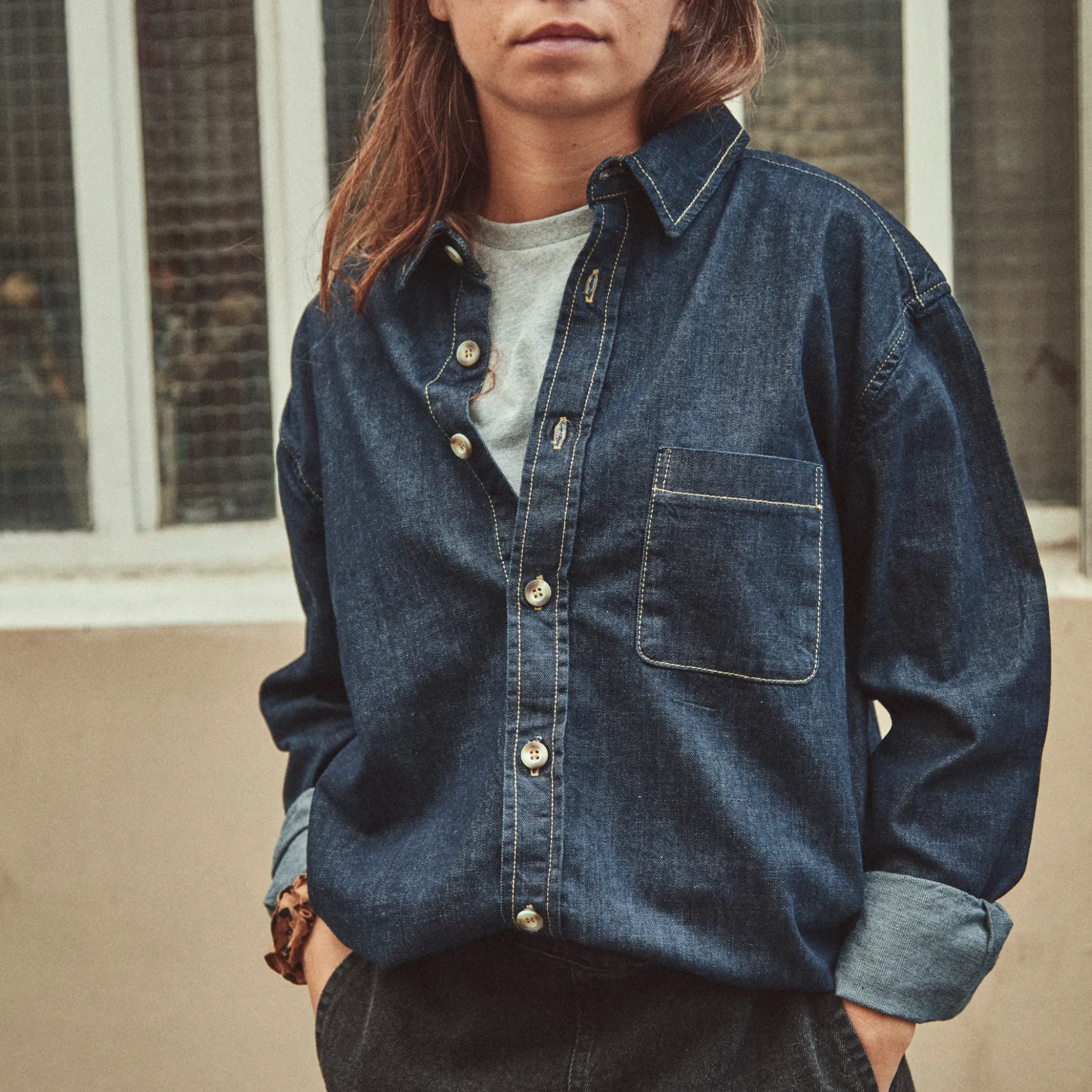 Poudre Organic Chemises & Surchemises | CHEMISE CAMISA Denim Dark Blue Denim-Dark-Blue