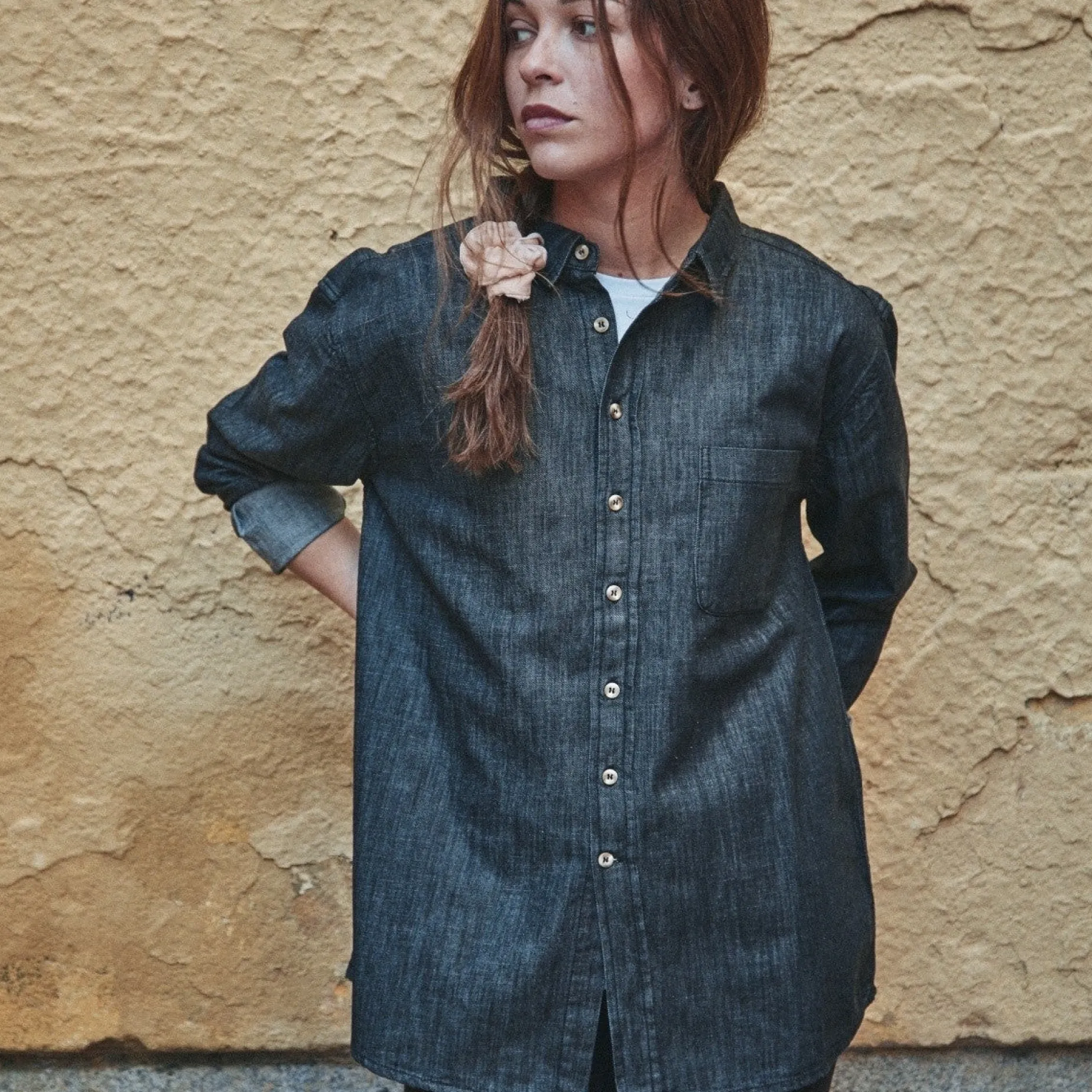 Poudre Organic Chemises & Surchemises | CHEMISE CAMISA Denim Dark Blue Denim-Dark-Blue