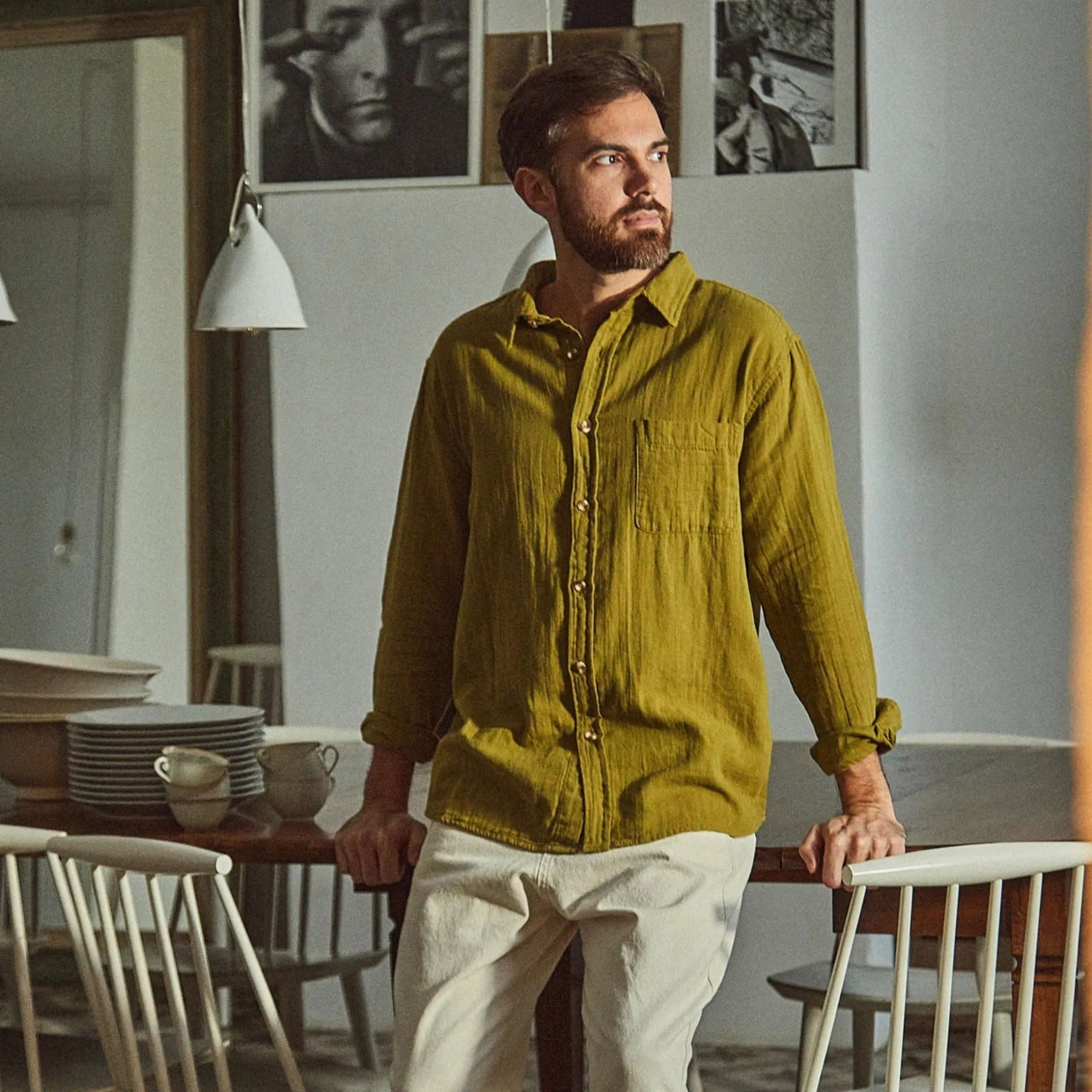 Poudre Organic Chemises & Surchemises | CHEMISE CAMISA GAZE Green Moss GreenMoss