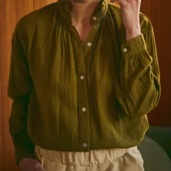 Poudre Organic Blouses & Chemises | CHEMISE ROSIER Fir Green FirGreen