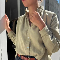Poudre Organic Blouses & Chemises | CHEMISE ROSIER Olive Gray OliveGray