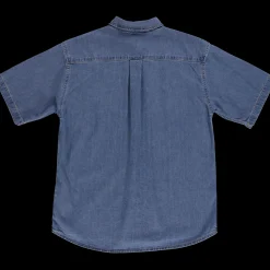 Poudre Organic Chemises & Surchemises | CHEMISE SPIREE MANCHES COURTES Denim Blue Denim-Blue