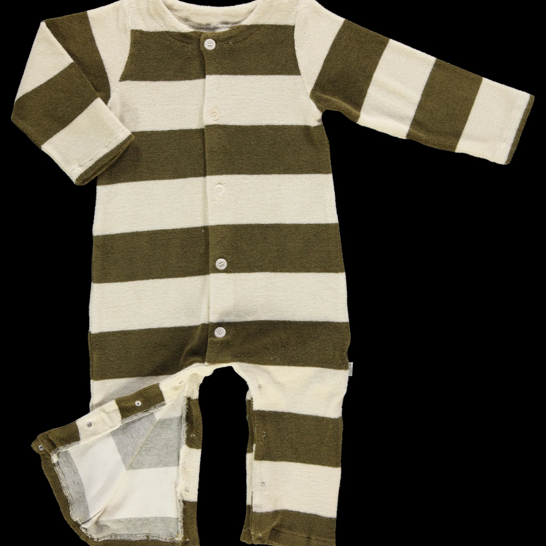 Poudre Organic Combinaisons & Salopettes | Pyjamas | COMBI-PYJ MELEZE ÉPONGE Rayures Fir Green RayuresFirGreen