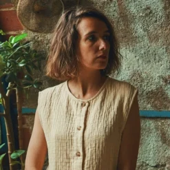 Poudre Organic Blouses & Chemises | CROP TOP VANILLE ADULTE Biscotti