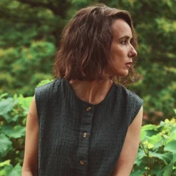 Poudre Organic Blouses & Chemises | CROP TOP VANILLE ADULTE Pirate Black PirateBlack