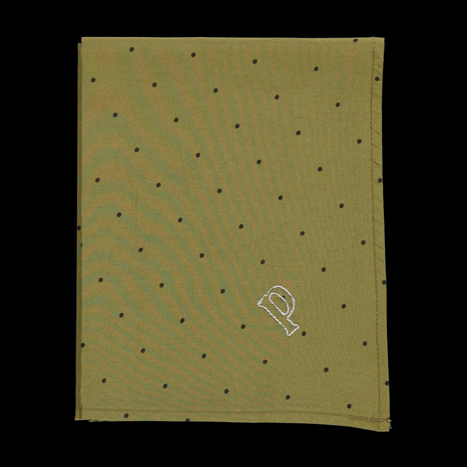 Poudre Organic Foulards | Foulards | FOULARD TOURNESOL BRODÉ Points Green Moss PointsGreenMoss