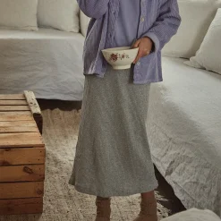 Poudre Organic Jupes & Robes | Duos Kids/adultes | JUPE COSMOS CÔTELÉ KIDS Gris Clair Chiné GrisClairChiné