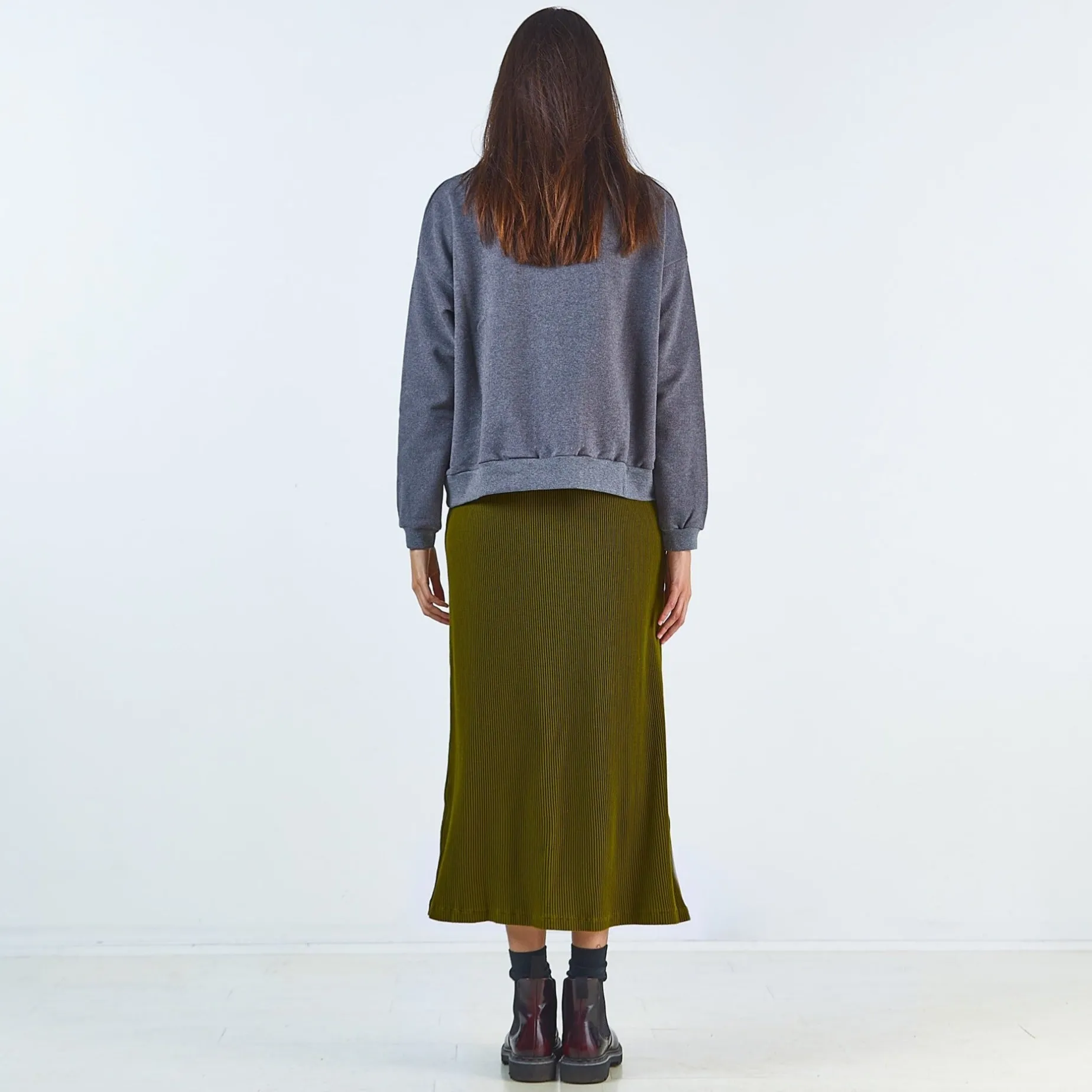 Poudre Organic Jupes & Robes | JUPE LONGUE COSMOS CÔTELÉ Fir Green FirGreen