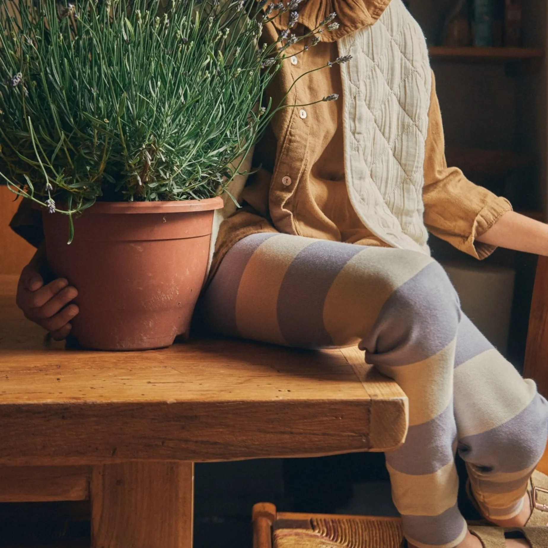 Poudre Organic Leggings & Pantalons | Leggings & Pantalons | LEGGINGS BASILIC Rayures Lavender RayuresLavender