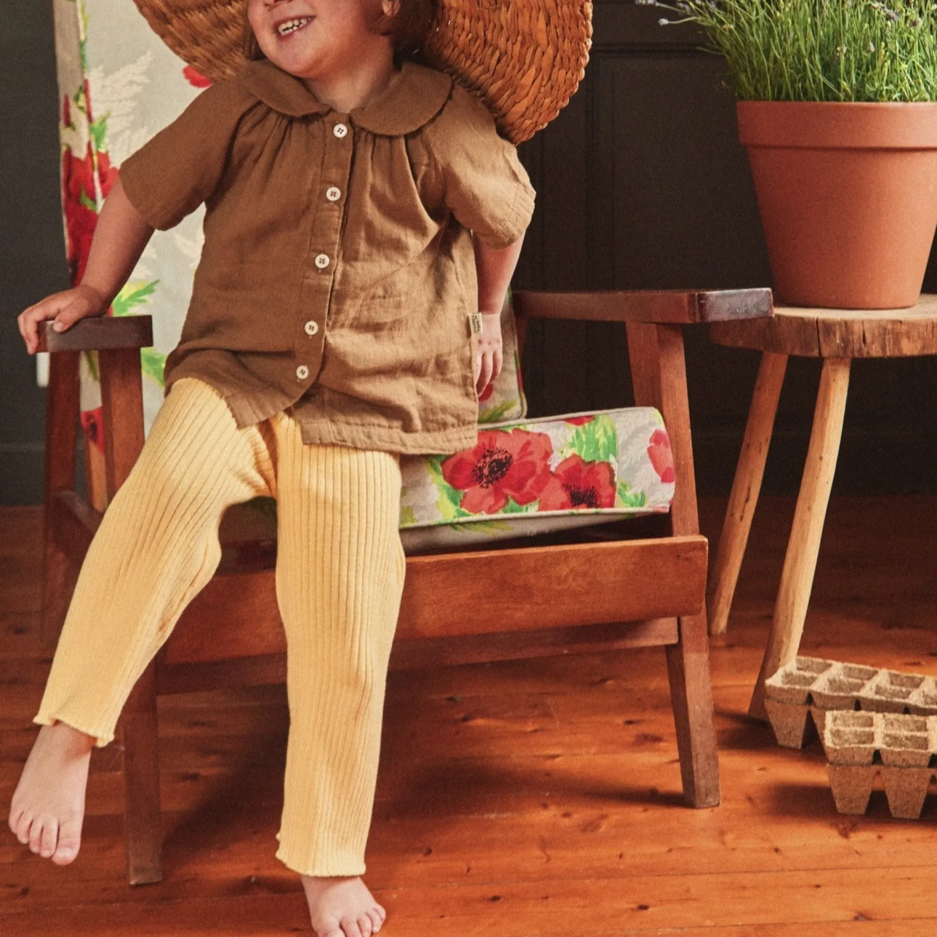 Poudre Organic Leggings & Pantalons | PANTALON GESSE MAILLE Jaune Pastel JaunePastel