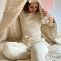 Poudre Organic Homewear | Pantalons & Leggings | PANTALON ONONIS CÔTELÉ Almond Milk AlmondMilk