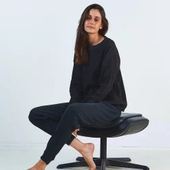 Poudre Organic Homewear | Pantalons & Leggings | PANTALON ONONIS CÔTELÉ Pirate Black PirateBlack