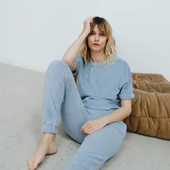 Poudre Organic Homewear | Pantalons & Leggings | PANTALON ONONIS ÉPONGE Blue Fog BlueFog