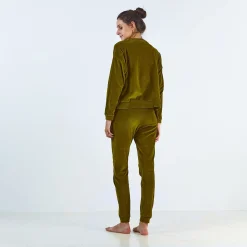 Poudre Organic Homewear | Pantalons & Leggings | PANTALON ONONIS VELOURS Fir Green FirGreen