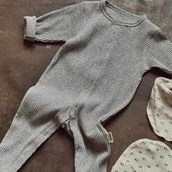 Poudre Organic Pyjamas | PYJAMA AIRELLE CÔTELÉ Gris Clair Chiné GrisClairChiné