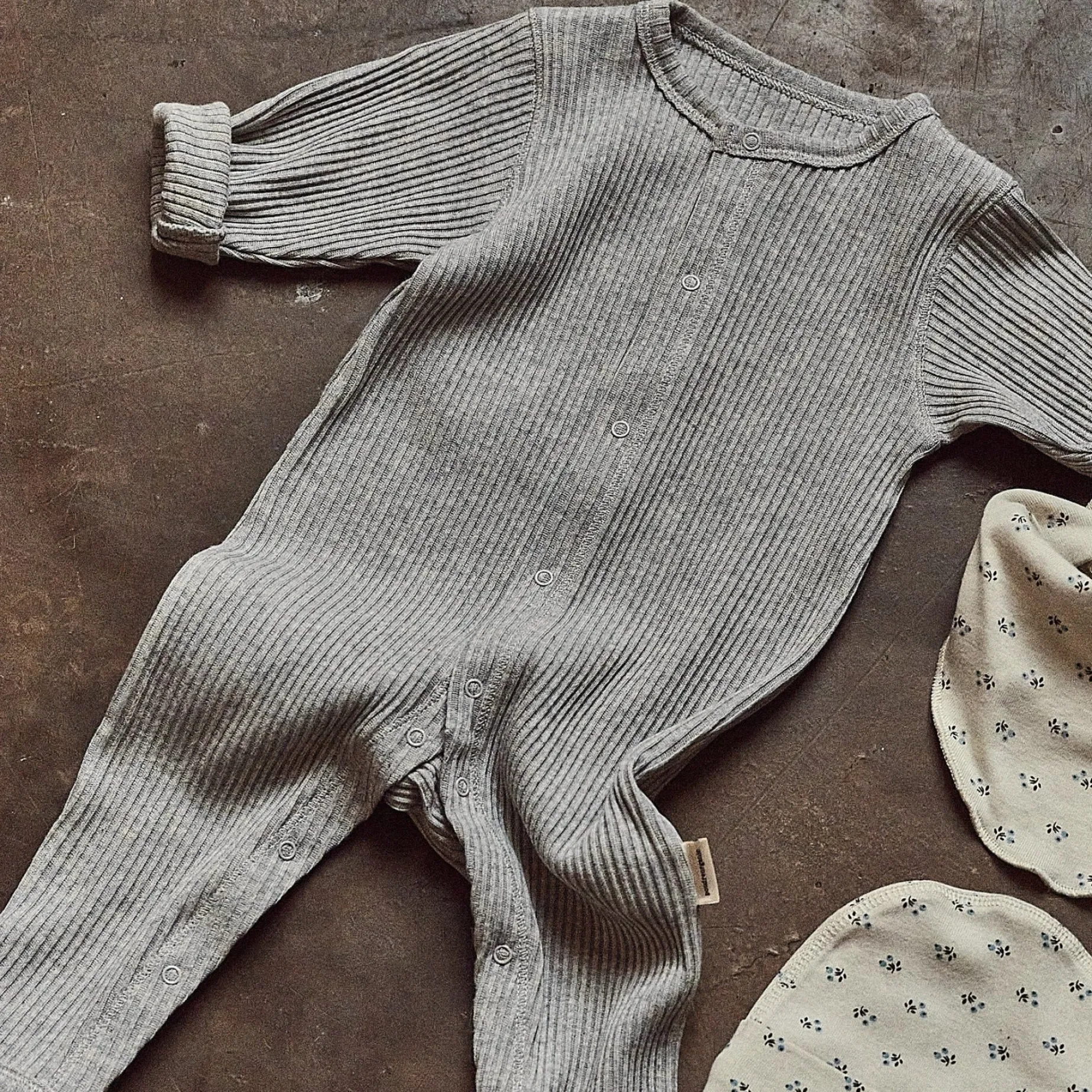 Poudre Organic Pyjamas | PYJAMA AIRELLE CÔTELÉ Gris Clair Chiné GrisClairChiné