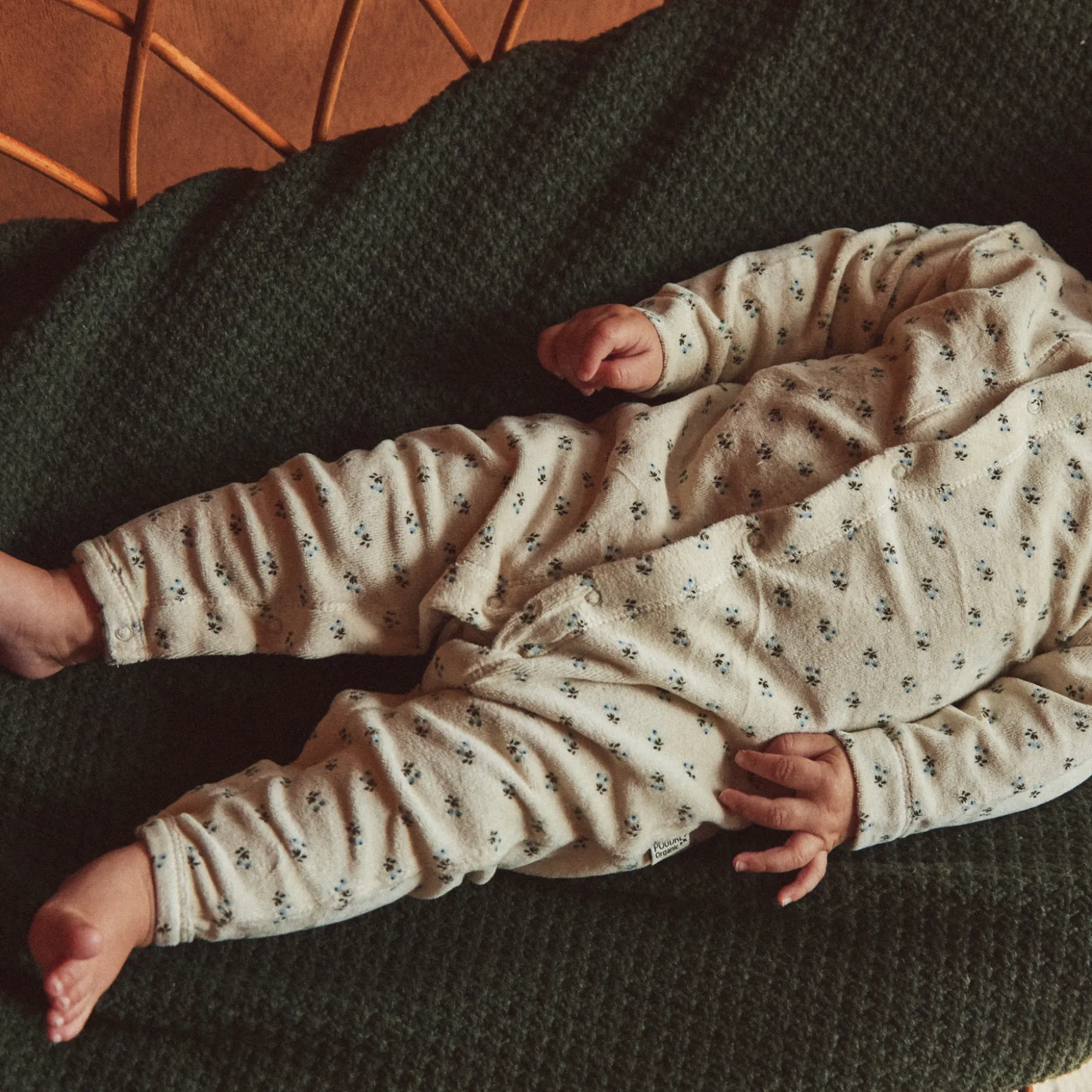 Poudre Organic Pyjamas | Trousseaux De Naissance & Packs | PYJAMA AIRELLE VELOURS Hors Saison Blue Surf Hors-Saison-Blue-Surf