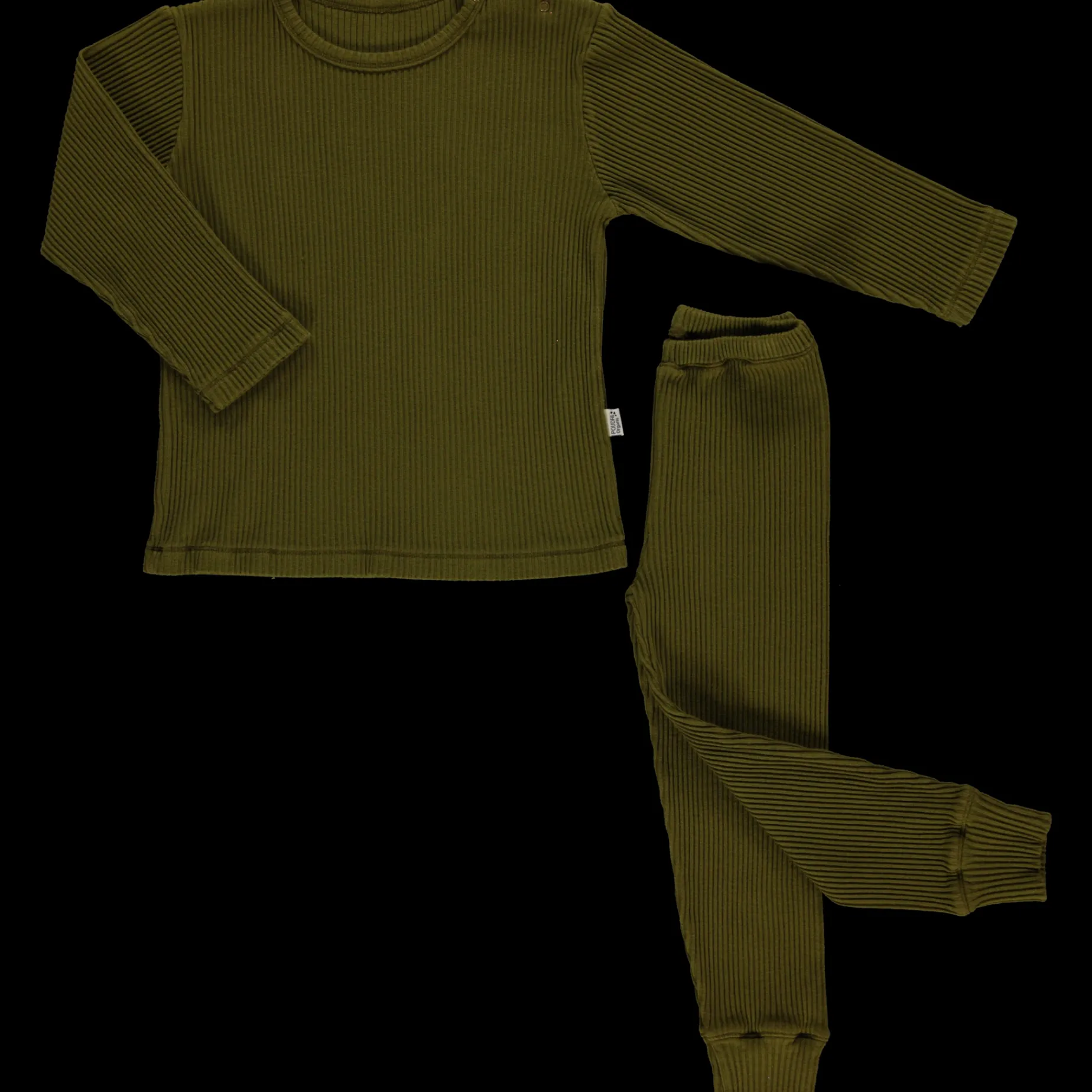 Poudre Organic Pyjamas | PYJAMA ARBOUSIER CÔTELÉ Fir Green FirGreen