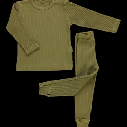 Poudre Organic Pyjamas | PYJAMA ARBOUSIER CÔTELÉ Green Moss GreenMoss