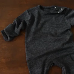 Poudre Organic Pyjamas | Trousseaux De Naissance & Packs | PYJAMA ARMOISE MÉRINOS Gris Chiné GrisChiné