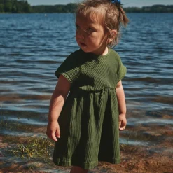 Poudre Organic Jupes & Robes | ROBE DAHLIA CÔTELÉ Forest Green ForestGreen