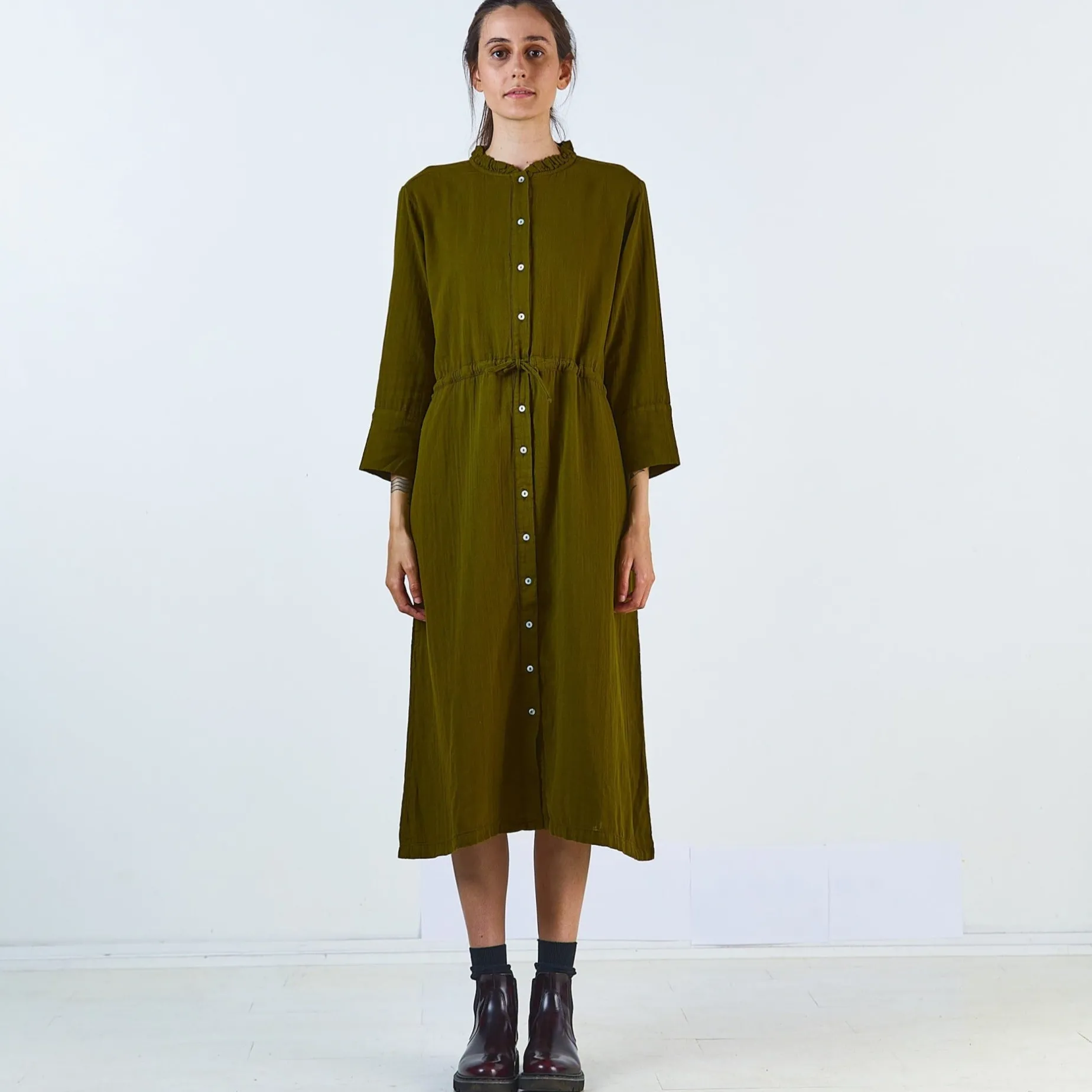 Poudre Organic Jupes & Robes | ROBE GIROFLE Fir Green FirGreen