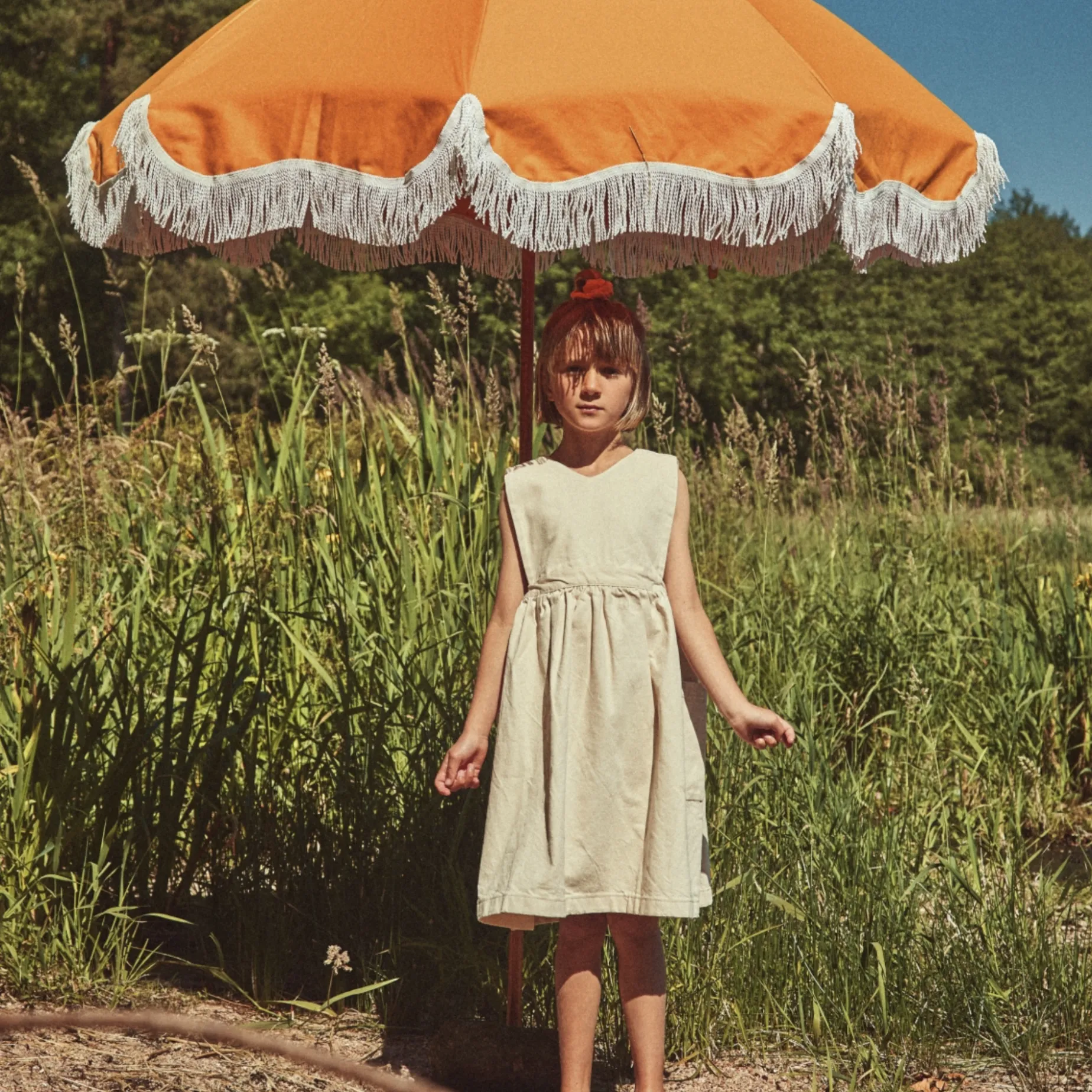 Poudre Organic Jupes & Robes | ROBE MANGUE Denim Écru Denim-Ecru